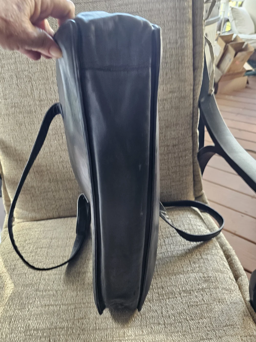 Vintage Perlina New York Black Leather Softside Briefcase Business Tote Unisex